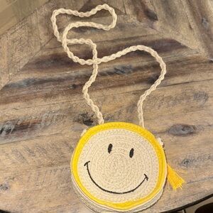 Smiley Face Kids Crossbody Bag - Yellow and Cream